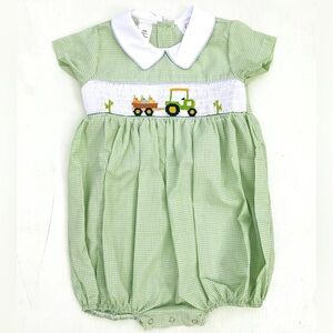 Smocked Boys Pumpkin Bubble